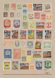 Plakat med frimærker fra Aalborg Privatbaner plakat